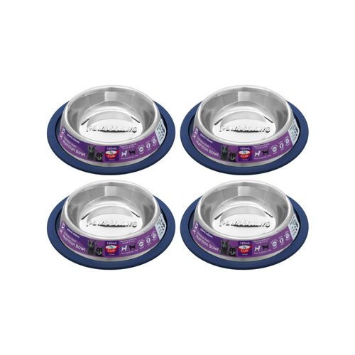 Paws & Claws - Dog Feeding Bowl 180ml Stainless Steel 4x