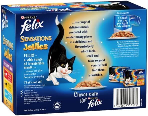 FELIX - Sensations Adult Wet Cat Food Favourites Menu Jellies 60x85g - Petservo