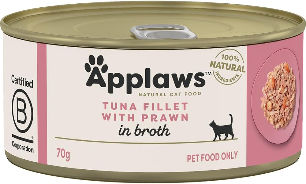 Applaws - 100% Natural Wet Cat Food Tuna Fillet & Prawns 70g - Petservo