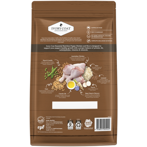 Ivory Coat - Essential 5kg Chicken And Rice Puppy Dry Food - petservo