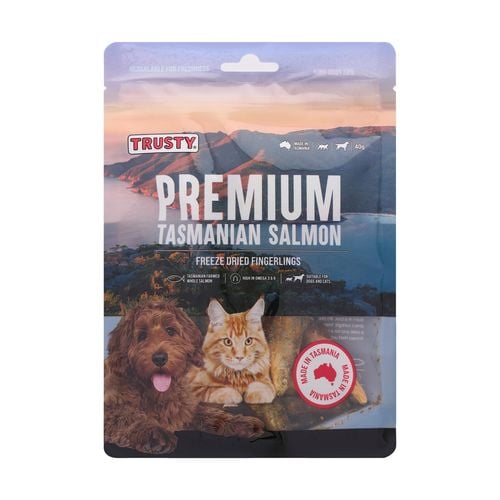 Trusty - 40g Freeze Dried Tasmanian Whole Salmon Fingerlings Pet Treat - petservo