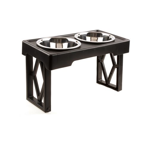 Pet Zone - Black Adjustable Dog Feeder