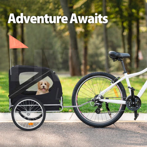 TOPET - Pet Bike Stroller Bicycle Trailer Pram Pet Jogger Dog Cat Small to Medium Size - Black - Pet Servo