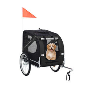 TOPET - Pet Bike Stroller Bicycle Trailer Pram Pet Jogger Dog Cat Small to Medium Size - Black - Pet Servo