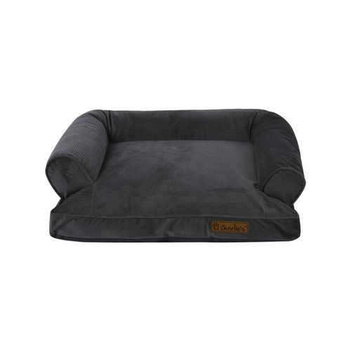 Charlie's - Corduroy Dog Sofa Bed - Charcoal - Small