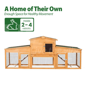 TOPET - Chicken Coop Rabbit Hutch Large Wooden House Run Outdoor Farm Pet Cage - Petservo