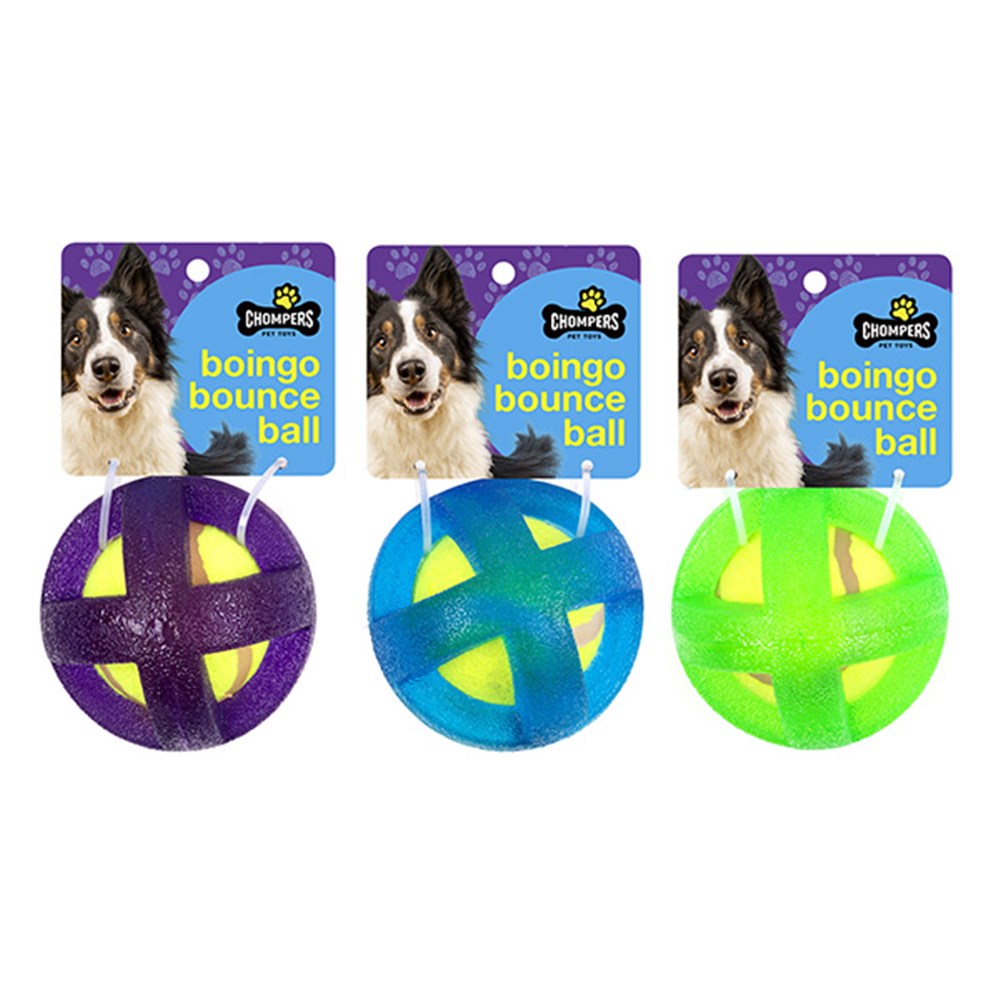 Dats - Dog Toy Boingo Ball 8.5cm 3 Asstd Cols Green, Blue, Purple