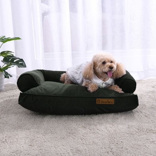 Charlie's - Corduroy Dog Sofa Bed - Green - Small