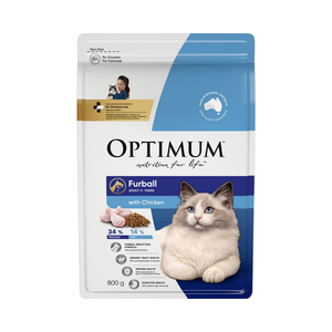 Optimum - Adult +1 Furball Dry Cat Food With Chicken 800g - Petservo