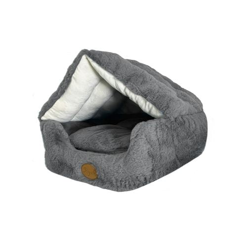 Royale - 45cm House Cat Igloo Bed Plush Dark Grey