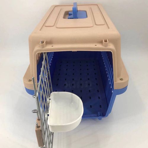 Shop YES4PETS Medium Dog Cat Crate with Bowl & Tray - Blue - PetServo