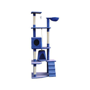 YES4PETS 193cm Cat Scratching Tree Tower Condo - Blue - Pet Servo