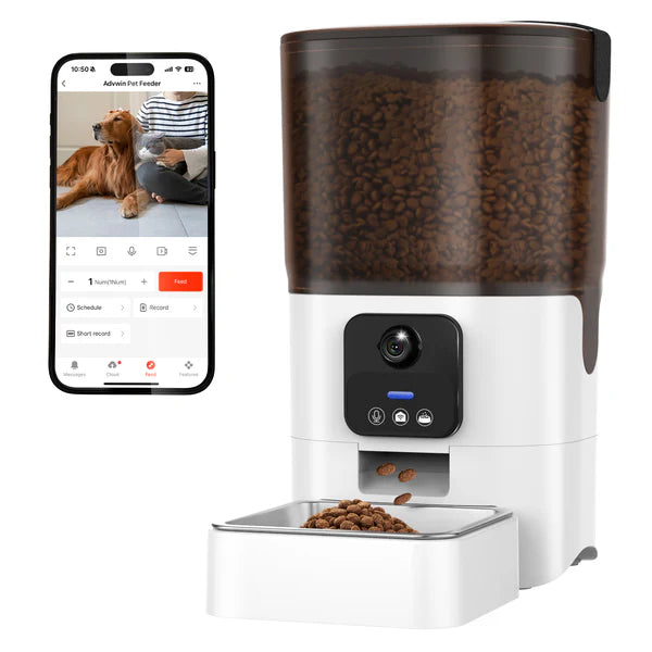 Advwin - 6L Automatic Pet Feeder WiFi APP & HD Camera - petservo