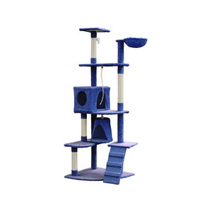 YES4PETS 193cm Cat Scratching Tree Tower Condo - Blue - Pet Servo