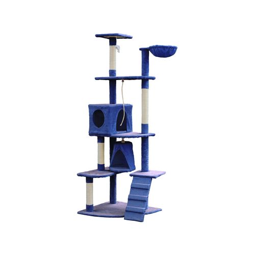 YES4PETS - 193cm Cat Scratching Tree Post Sisal Pole Scratching Post Scratcher Tower Condo Blue