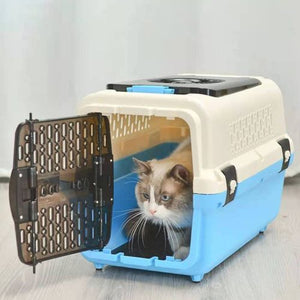 Shop YES4PETS Medium Dog Cat Rabbit Carrier Travel Cage Blue - PetServo