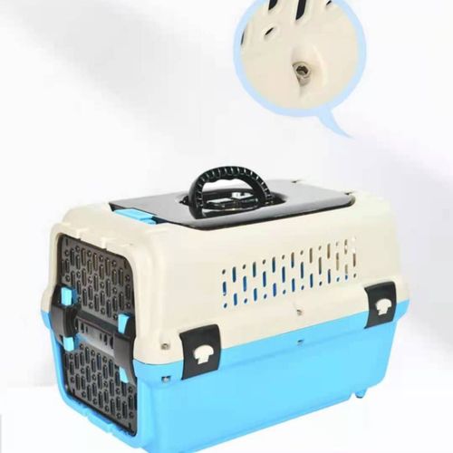 YES4PETS Medium Dog Cat Rabbit Carrier Travel Cage Blue - PetServo-1