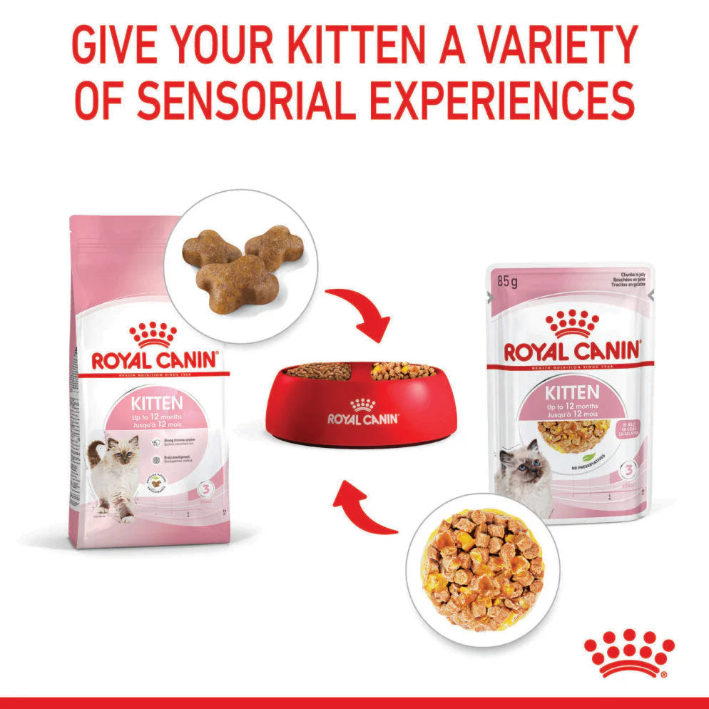 Royal Canin - Kitten Instinctive with Jelly Wet Cat Food Pouches 85g x 12 - Petservo