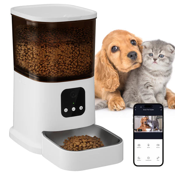 Advwin - 6L Automatic Pet Feeder Dog Cat Timing Feeder App Control & Camera - petservo