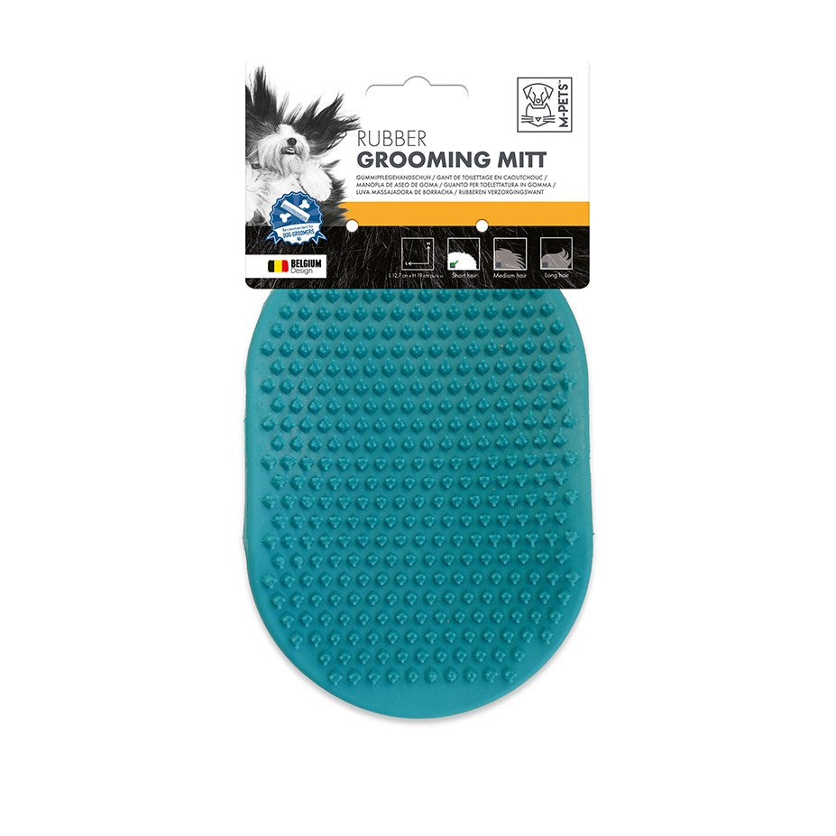 M-PETS - RUBBER GROOMING Mitt - Blue