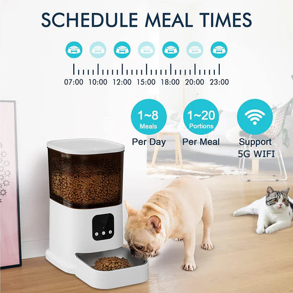 Advwin - 6L Automatic Pet Feeder APP Control & Camera 2.4G & 5G - petservo