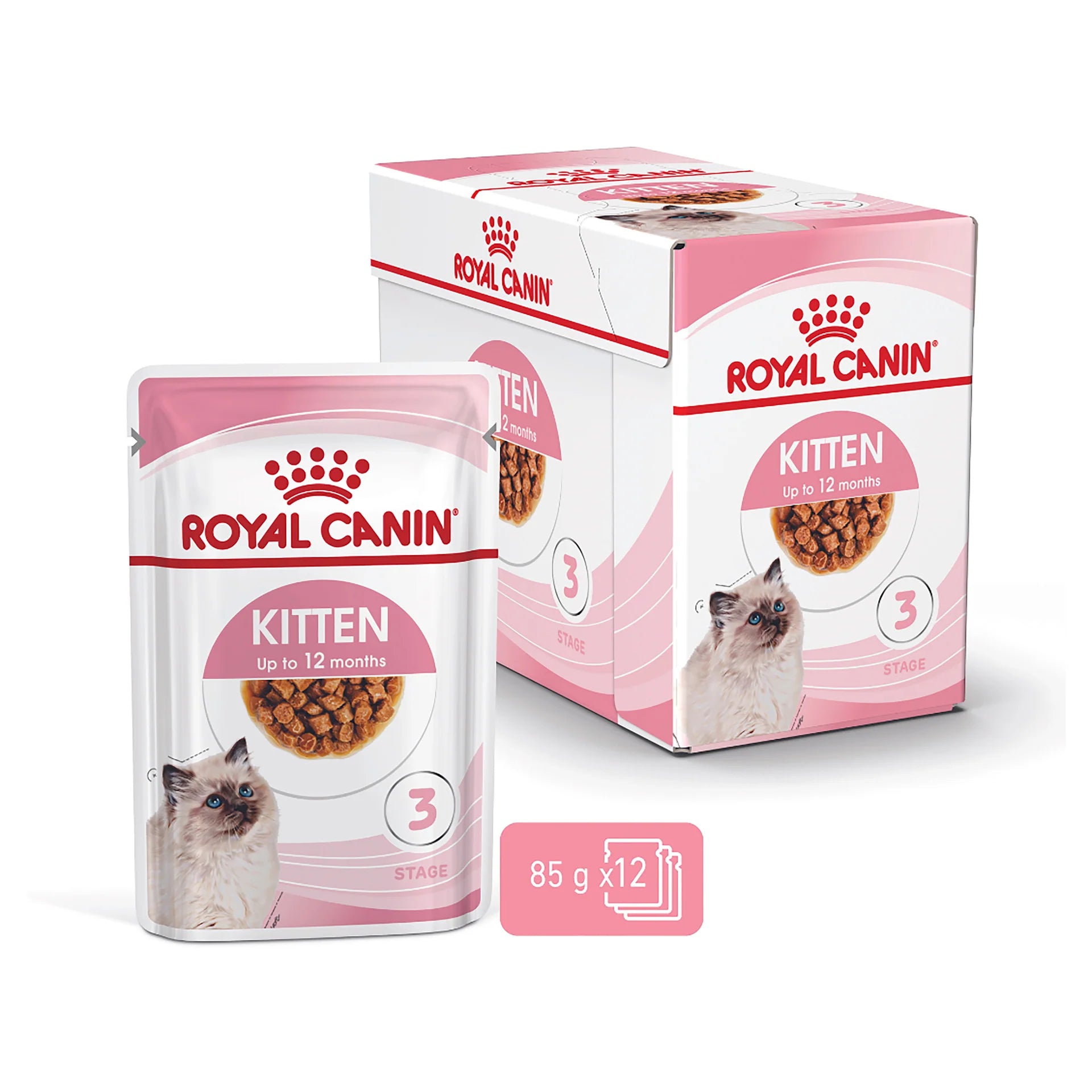 Royal Canin - Kitten Instinctive with Gravy Wet Cat Food Pouches 85g x 12