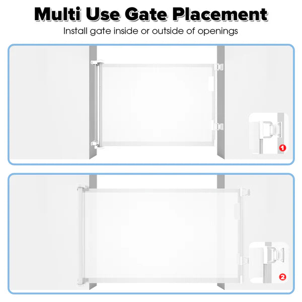 Advwin - Retractable Pet Safety Gate white - Pet Servo