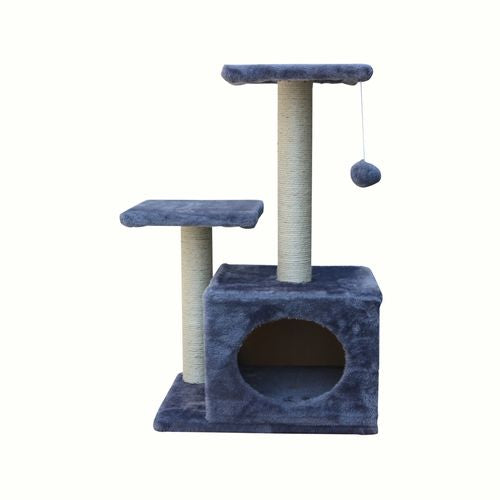 YES4PETS - 71cm Grey Cat Scratching Tree Scratcher Post Pole Furniture Gym House