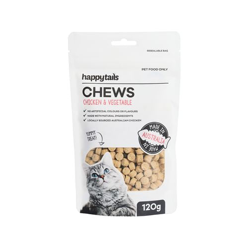 Happy Tails - 120g Cat Treat Chicken and Vegetable Chews - petservo