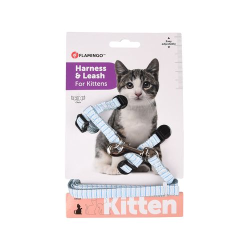 Flamingo - 16-25cm Mix Colours Kitten Walking Harness With Leash - petservo