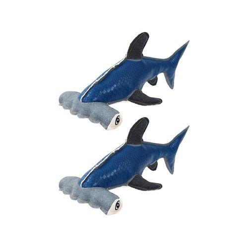 2PK Paws & Claws Hammerhead Shark Faux Leather + Canvas 30X11X14cm