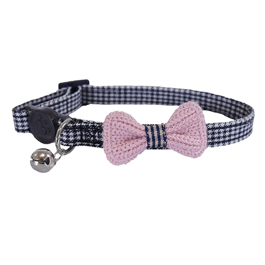 Rosewood - Designer bow dogtooth Cat Collar - pink - Petservo