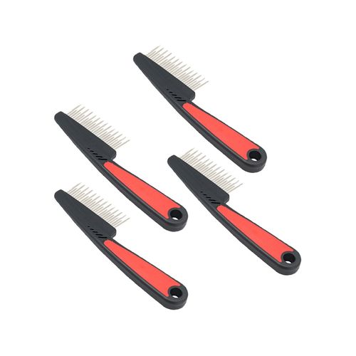 Paws and Claws - Grooming Comb 18cm Black & Red - 4PK