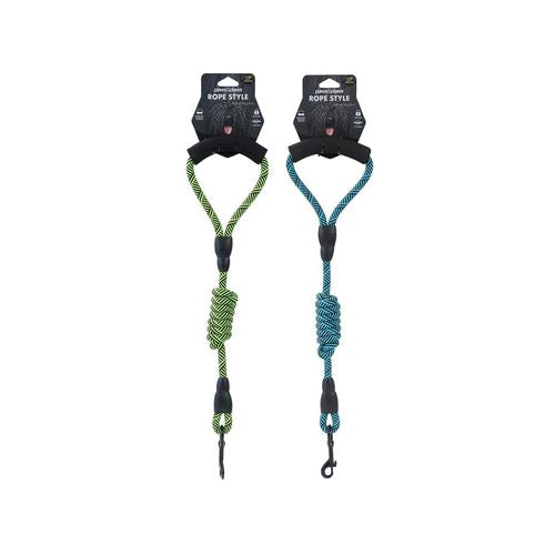 Paws and Claws - Rope Style Pet Dog Lead w/Comfort Handle Assorted - 2PK