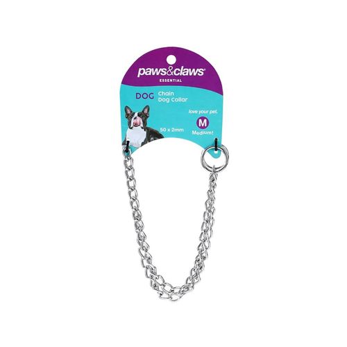 Paws and Claws - 50cm Chain Neck Dog Collar/Choker - 3PK - Medium