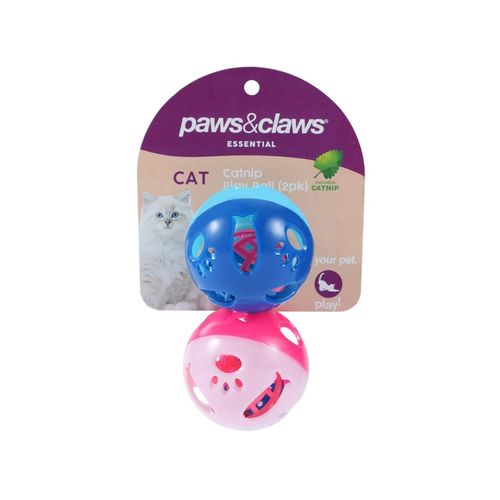 Paws and Claws - Catnip Jingle Ball 6cm - 2x 2PK