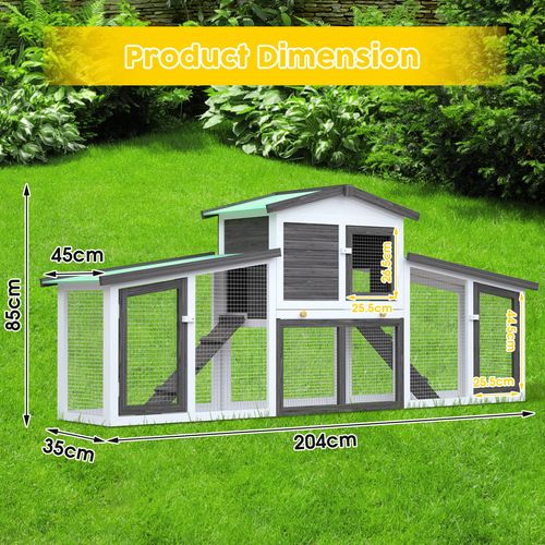 Advwin - Rabbit Hutch Chicken Coop 2 Level 193x36xH85