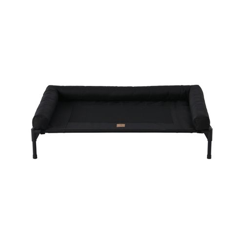 Charlie's - Elevated Trampoline Bolster Sofa Dog Bed - Black - Medium