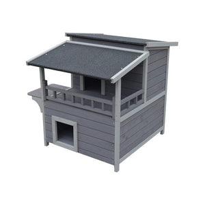 YES4PETS - 2 Story Cat Shelter Condo with Escape Door Rainproof Kitty House-920x715x825mm - petservo