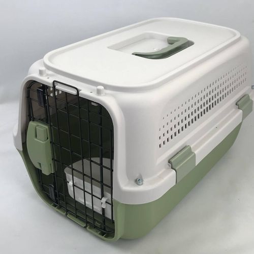 YES4PETS - Dog Cat Rabbit Crate Pet Kitten Carrier Parrot Cage - Grey - Medium