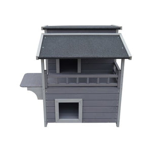 YES4PETS - 2 Story Cat Shelter Condo with Escape Door Rainproof Kitty House-920x715x825mm - petservo