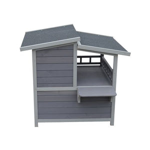 YES4PETS - 2 Story Cat Shelter Condo with Escape Door Rainproof Kitty House-920x715x825mm - petservo