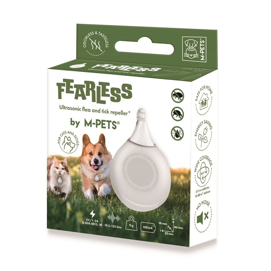 M-PETS - Fearless Ultrasonic flea and Tick Repeller - White