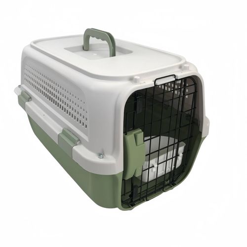 YES4PETS - Dog Cat Rabbit Crate Pet Kitten Carrier Parrot Cage - Grey - Medium