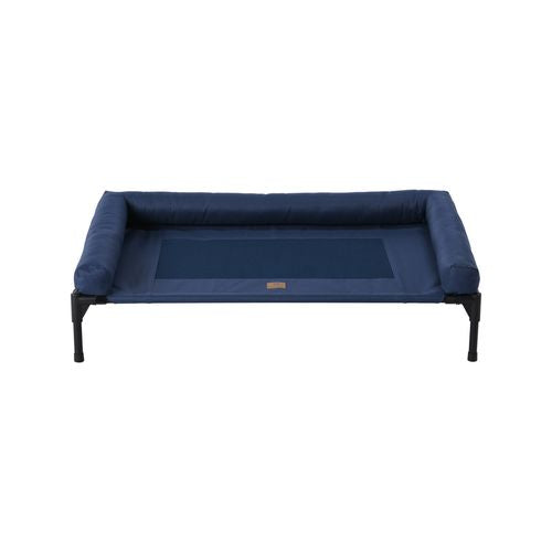 Charlie's - Elevated Trampoline Bolster Sofa Dog Bed - Blue - Large