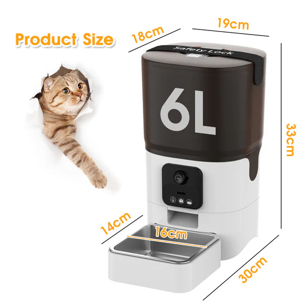 Advwin - 6L Automatic Pet Feeder WiFi APP & HD Camera - petservo