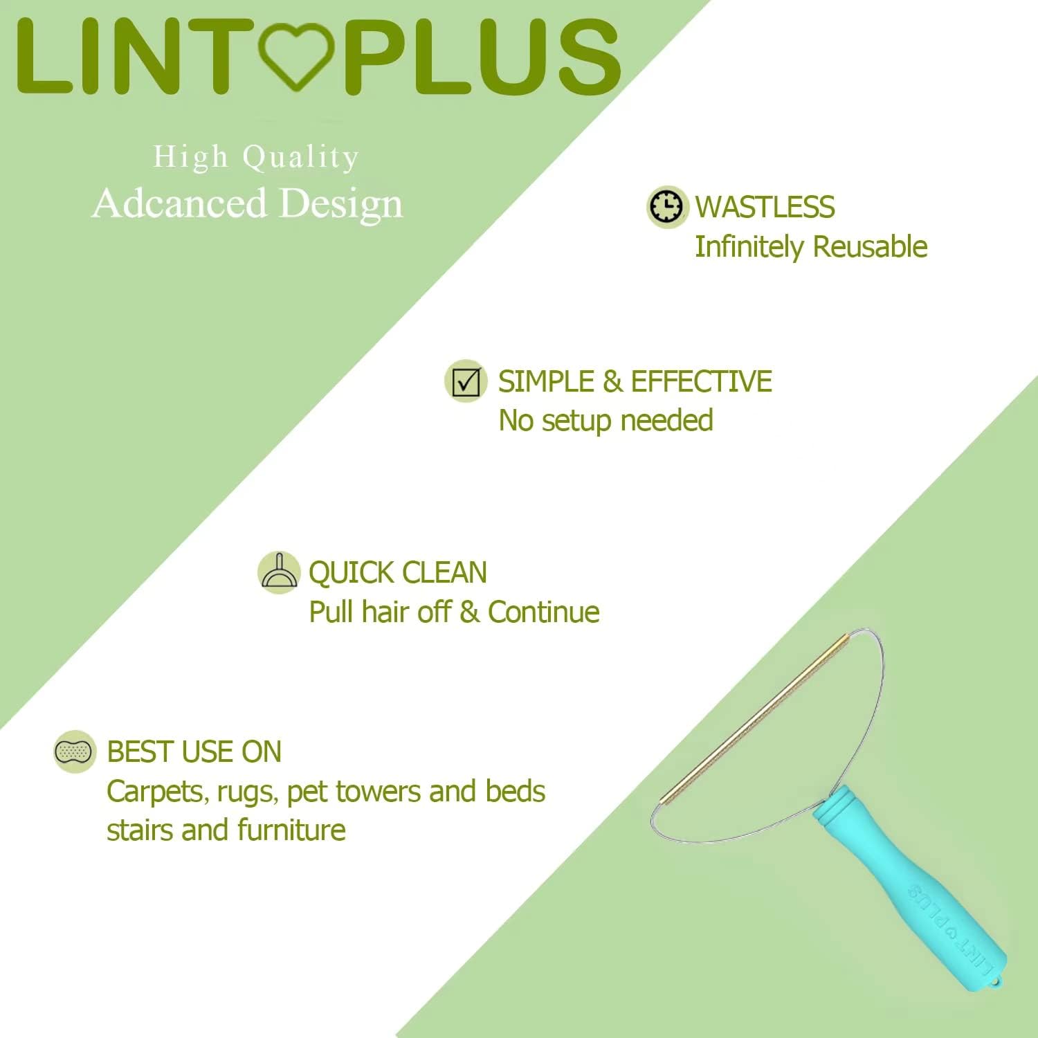 LINTPLUS - Deep Cleaner Pro Pet Hair Remover for Carpet & Furniture - Petservo