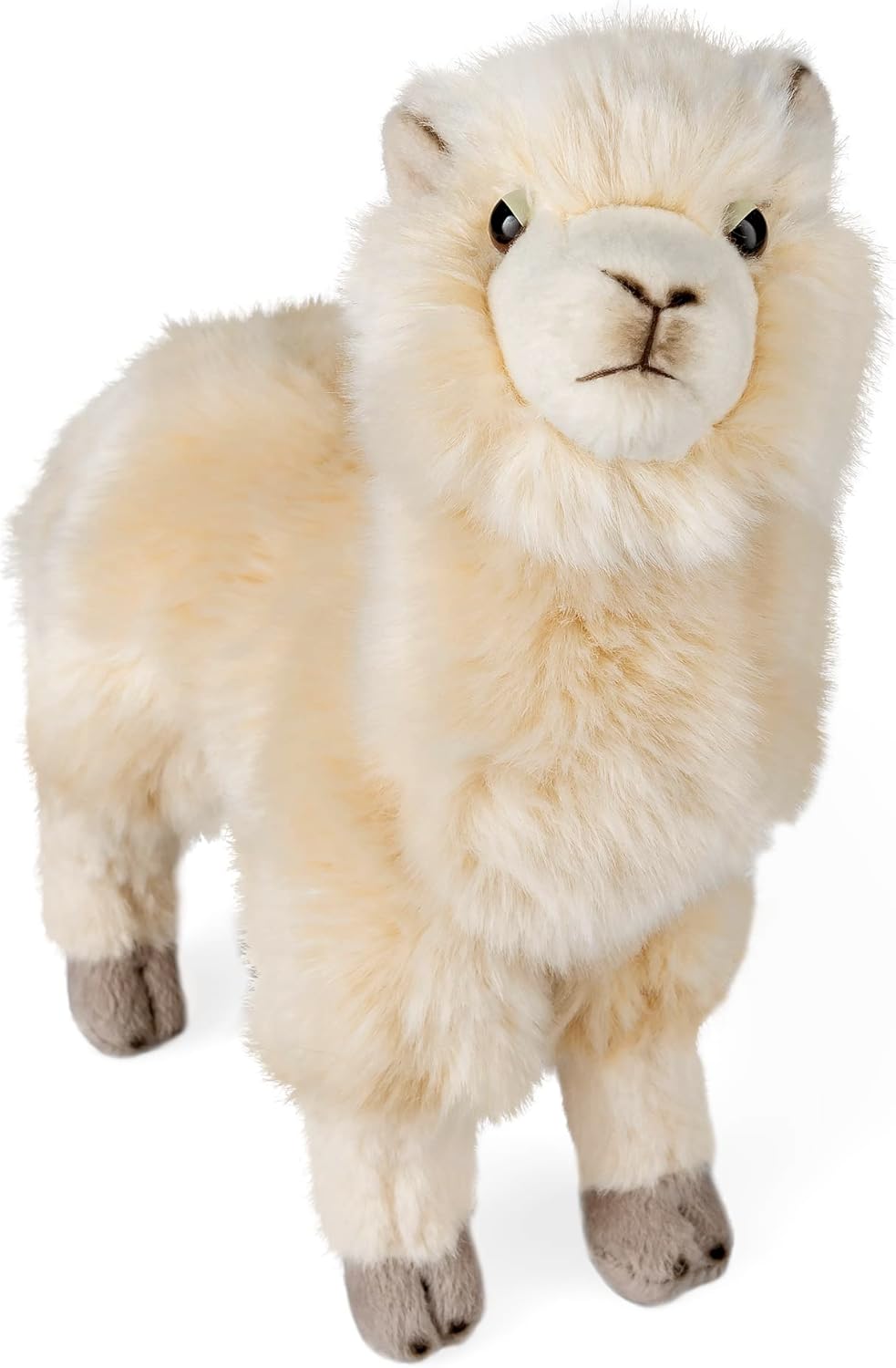 Living Nature - 25cm Alpaca Plush - Realistic Soft Toy & Facts - Petservo