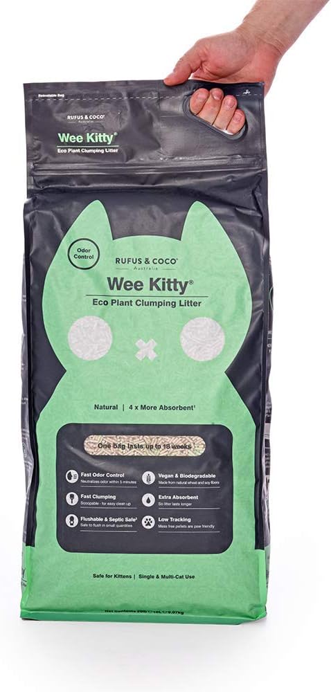 Rufus & Coco - Wee Kitty Eco Plant Clumping Litter | 9kg Bag - Petservo