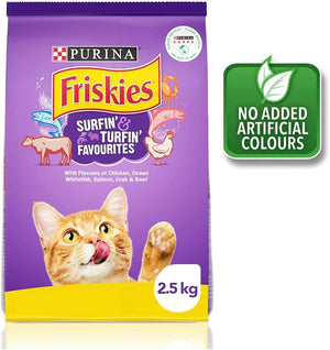 FRISKIES - Adult Dry Cat Food Surfin' & Turfin' Favourites 2.5kg - Petservo